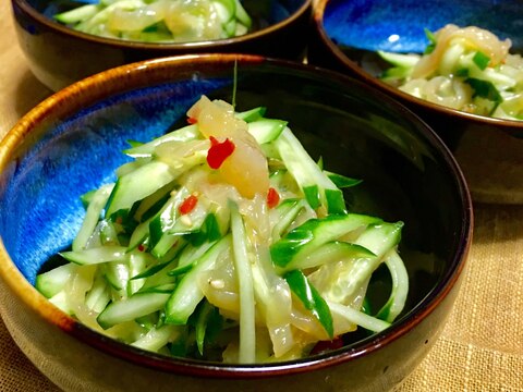 食感も美味しい♡中華くらげときゅうりの和え物